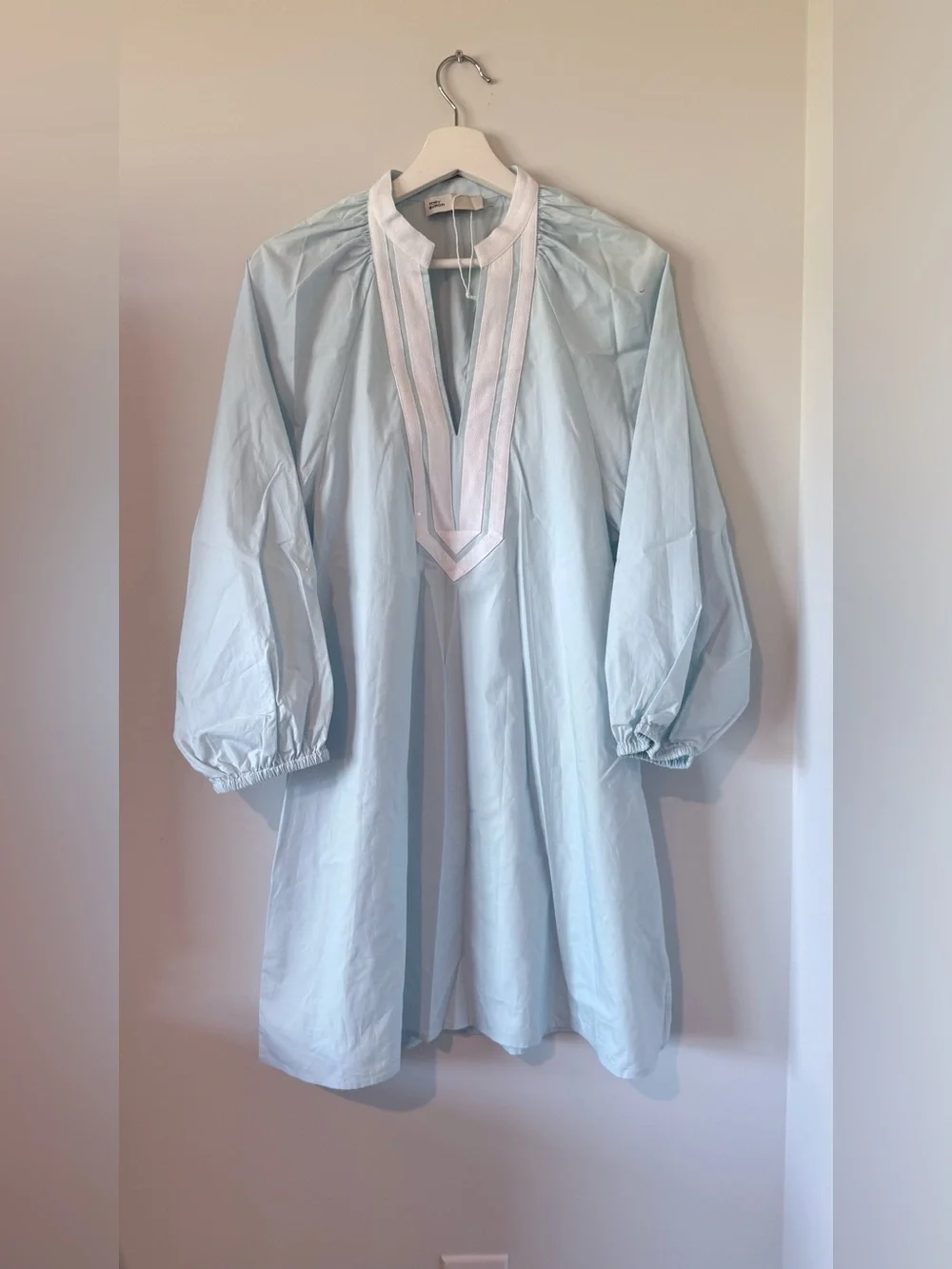 Tory Burch Dress Cotton Blue Minimalist Designer Women S Summer Vacation Travel